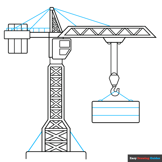 Tower Crane step-by-step drawing tutorial: step 8
