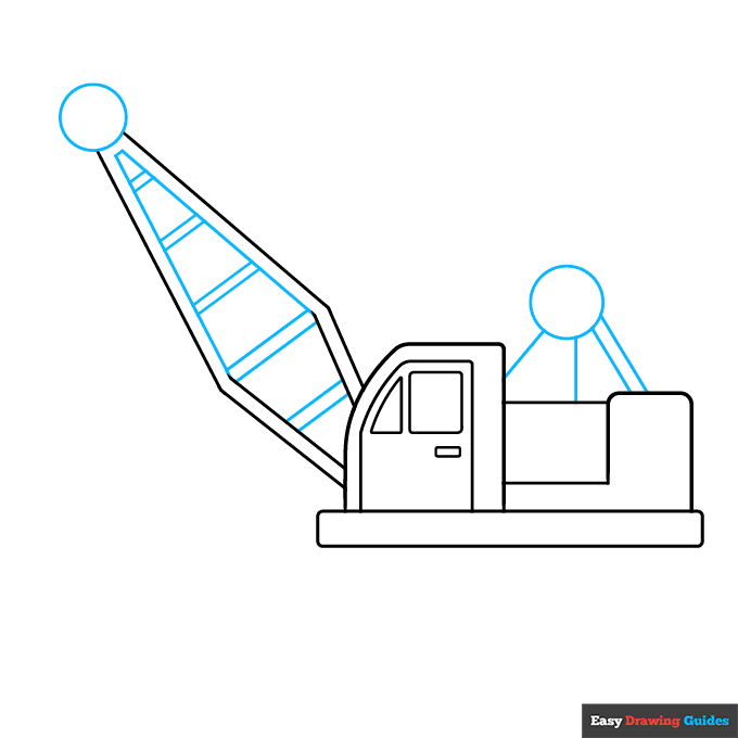 Wrecking Ball Crane step-by-step drawing tutorial: step 3