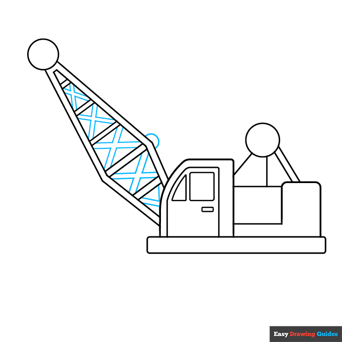 Wrecking Ball Crane step-by-step drawing tutorial: step 4