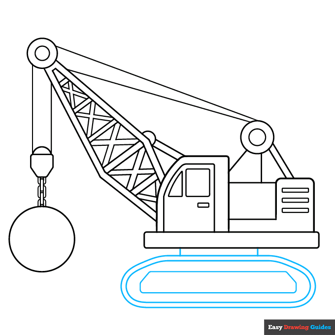 Wrecking Ball Crane step-by-step drawing tutorial: step 7