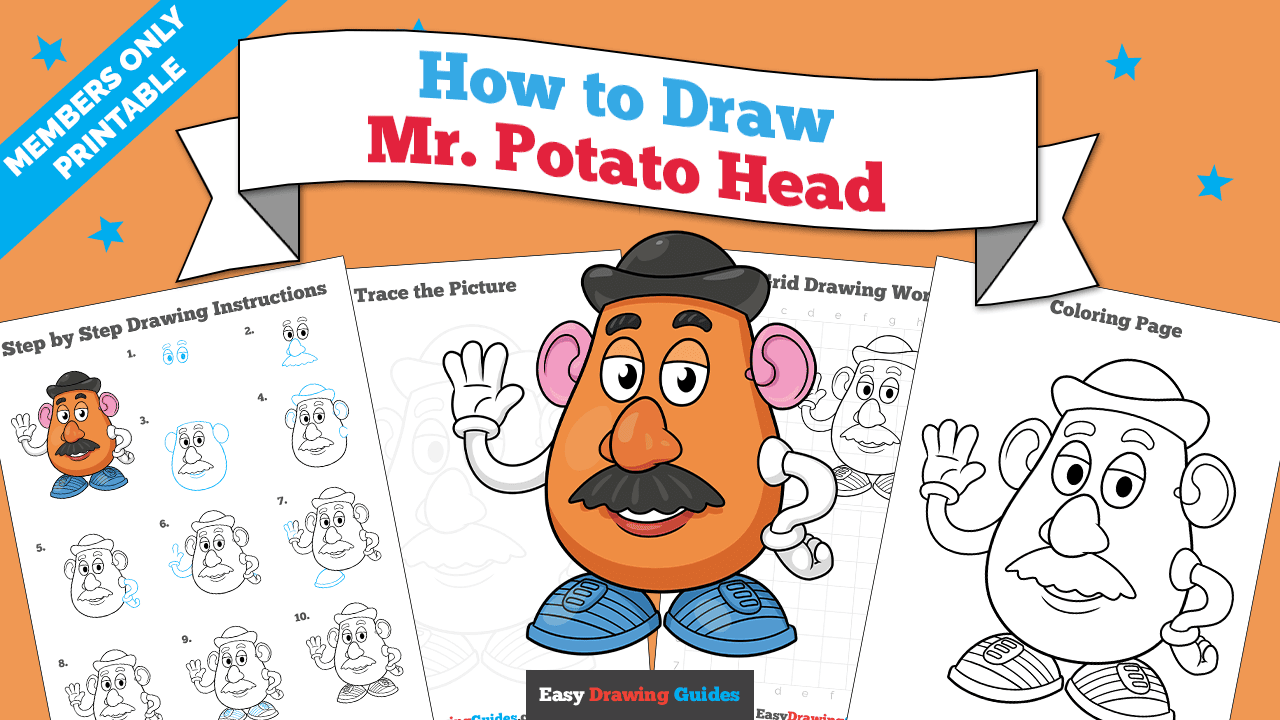 How to Draw Mr. Potato Head Printable Thumbnail Image