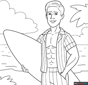 Free printable Ken from Barbie coloring page