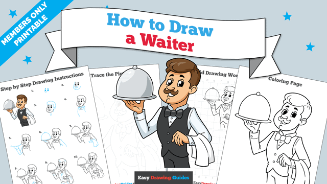 How to Draw a Waiter Printable Thumbnail