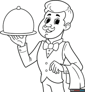 Free printable Waiter coloring page