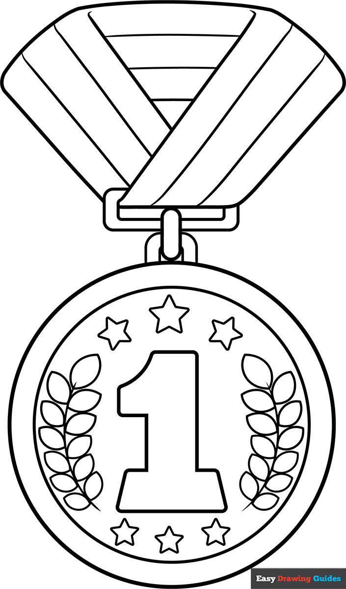 Free printable Gold Medal coloring page