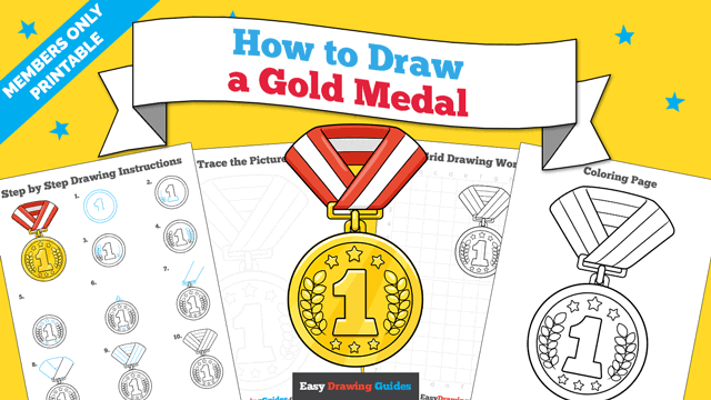 How to Draw a Gold Medal Printable Thumbnail Image