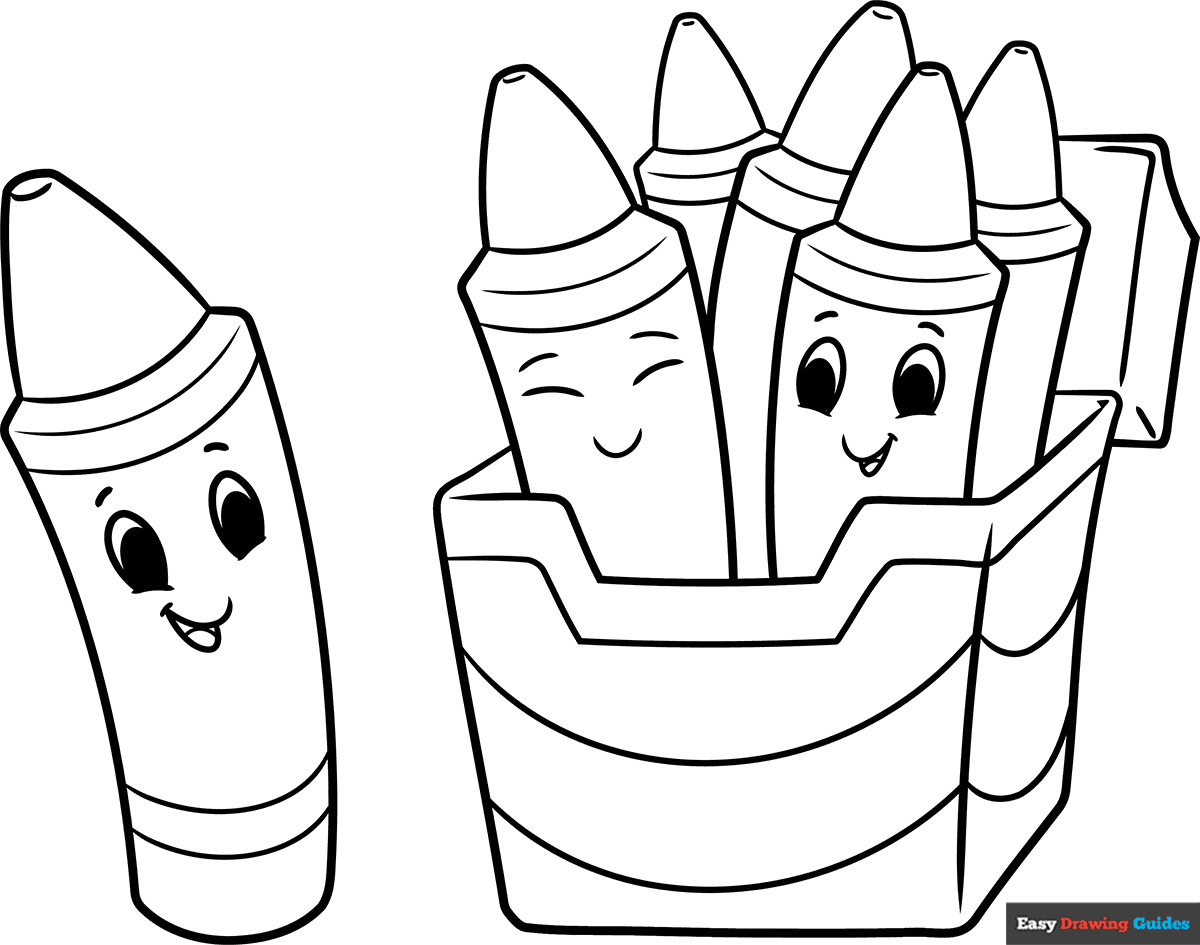 Free printable Cute Crayons coloring page