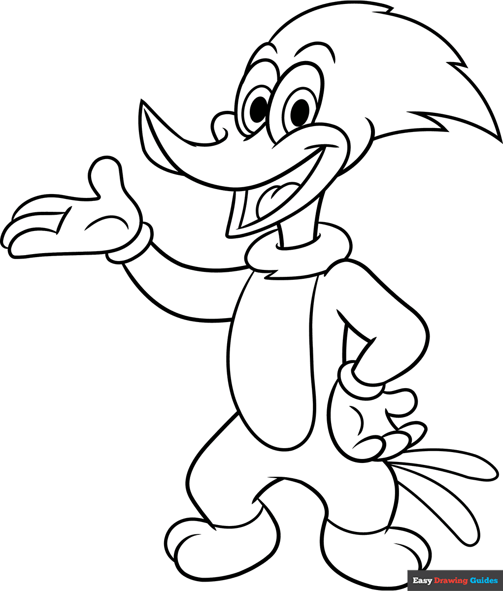 Free printable Woody Woodpecker coloring page