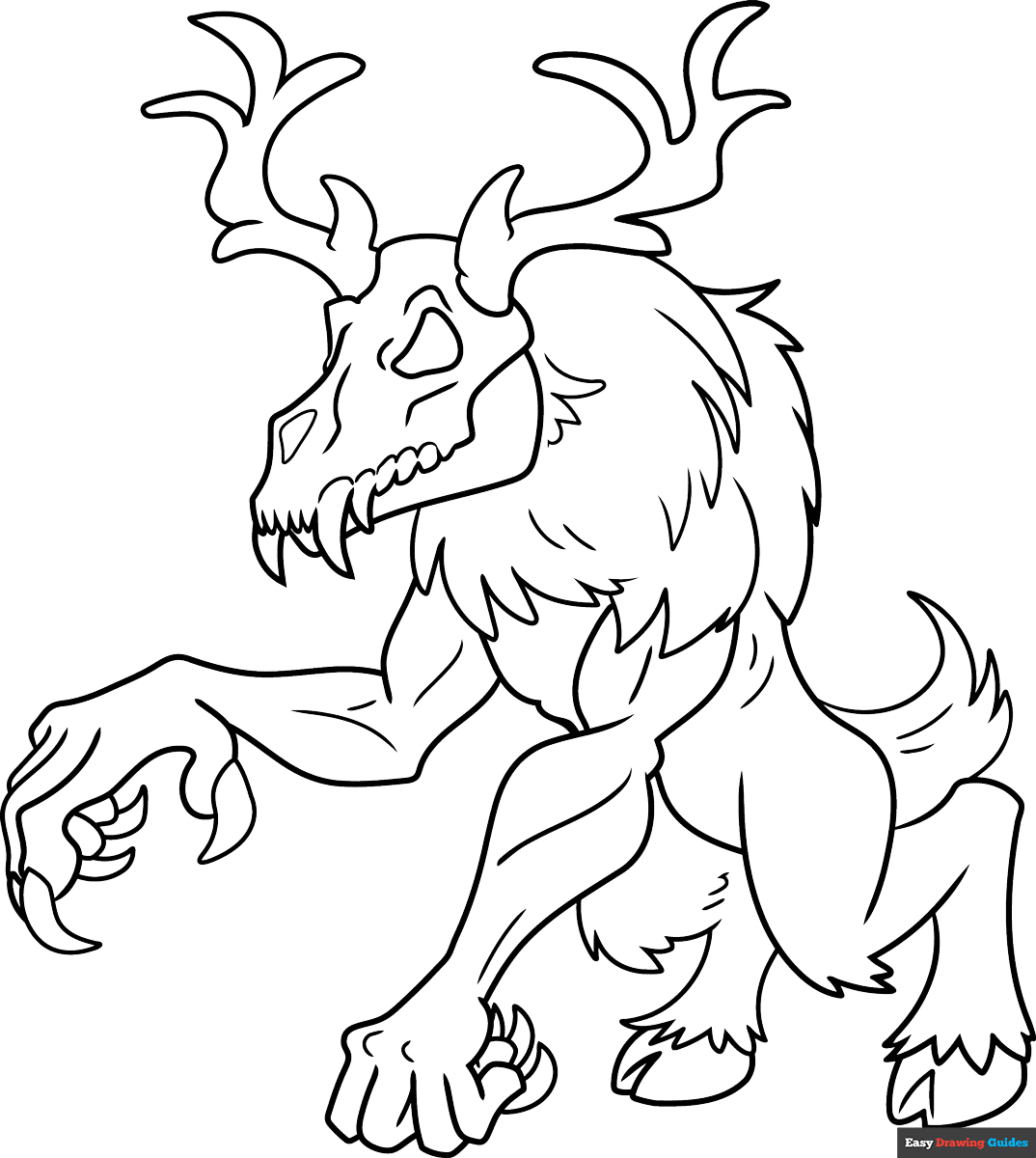 Free printable Wendigo coloring page