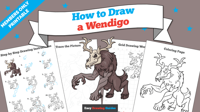 How to Draw a Wendigo Printable Thumbnail