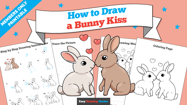 How to Draw a Bunny Kiss Printable Thumbnail