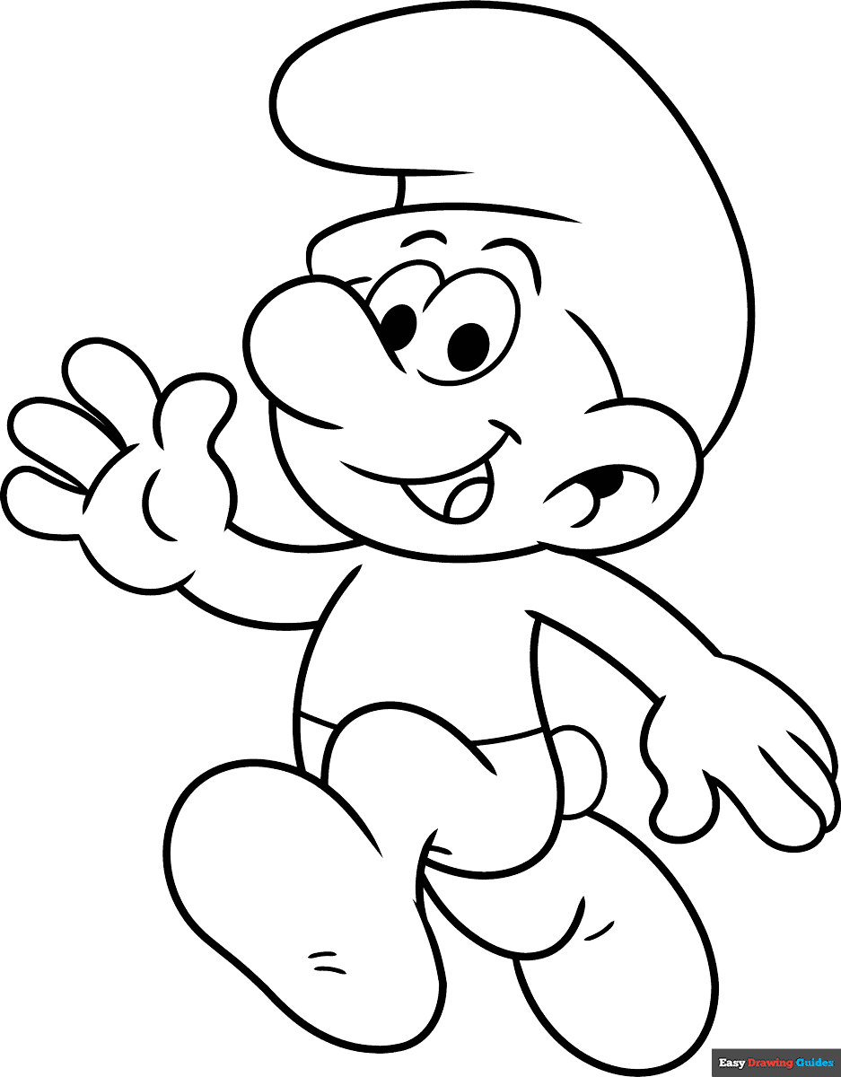 Free printable Smurf coloring page