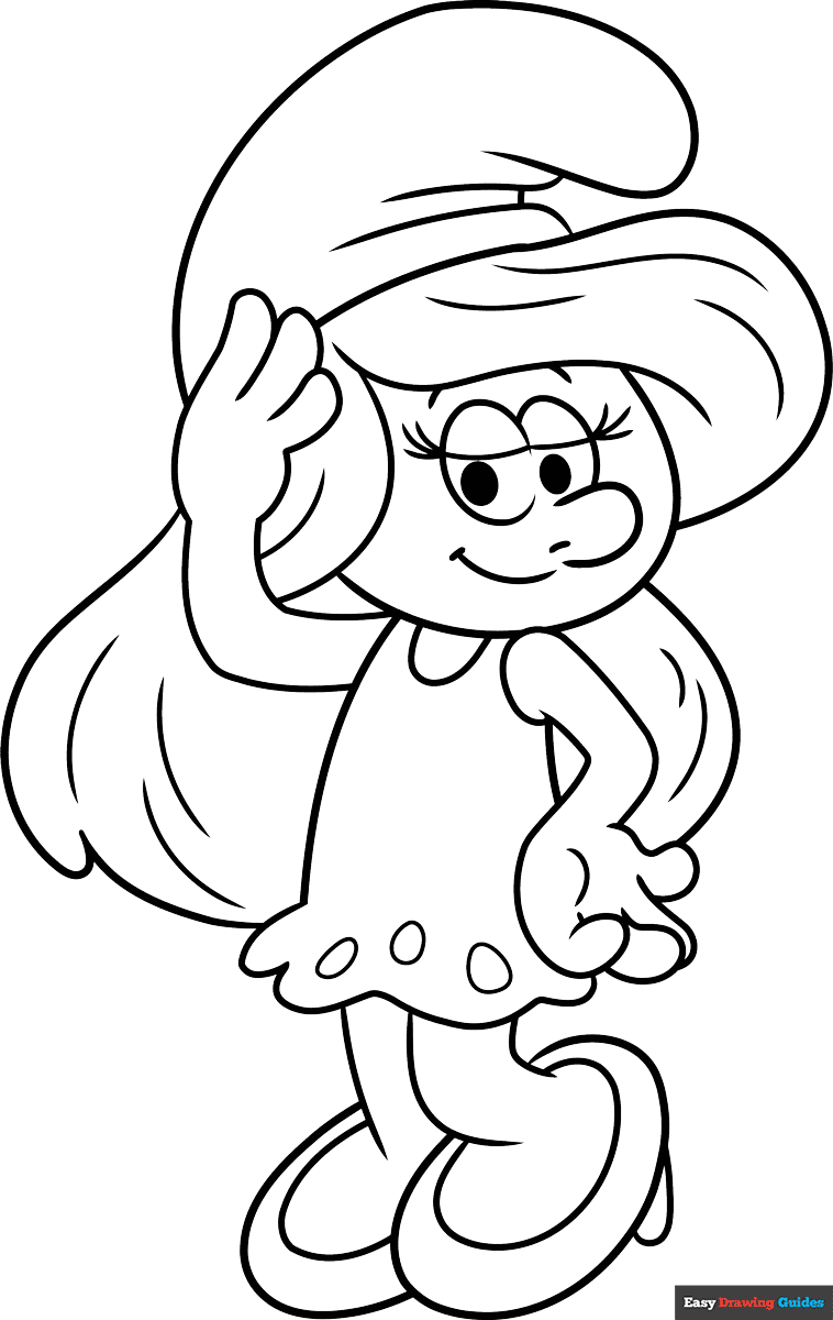Free printable Smurfette coloring page