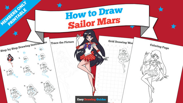 How to Draw Sailor Moon Mars Printable Thumbnail
