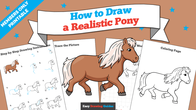 How to Draw a Realistic Pony Printable Thumbnail