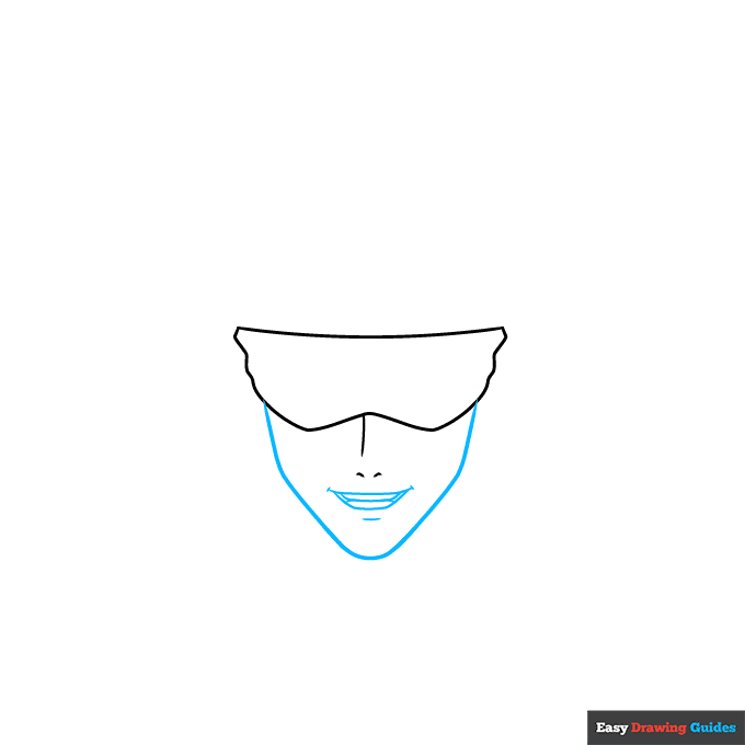 Gojo Satoru from Jujutsu Kaisen step-by-step drawing tutorial: step 2