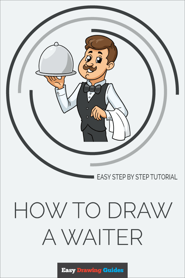 How to Draw a Waiter Pinterest Image