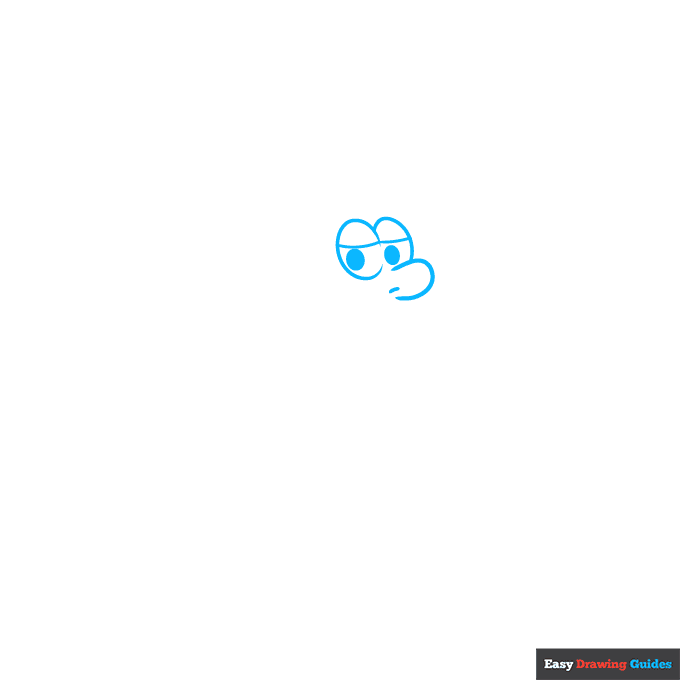 Smurfette step-by-step drawing tutorial: step 1
