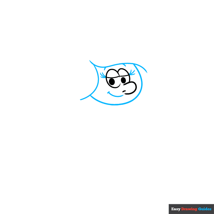 Smurfette step-by-step drawing tutorial: step 2