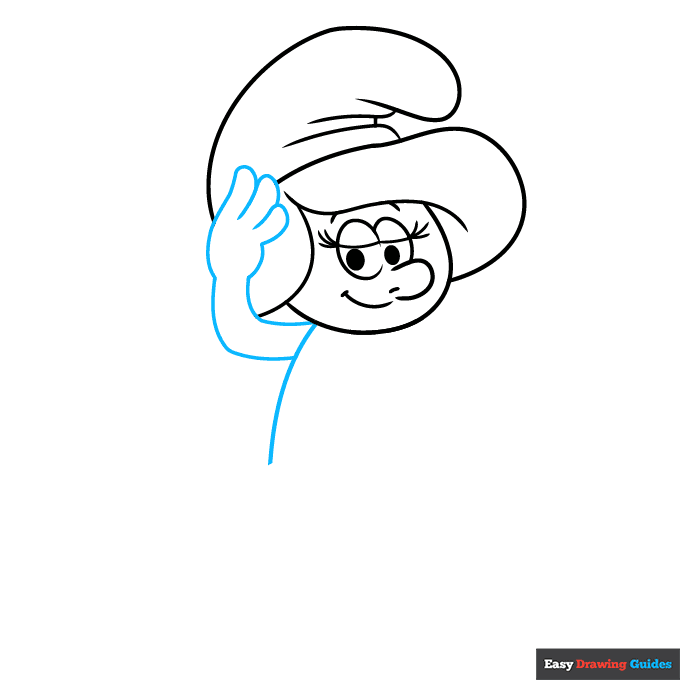 Smurfette step-by-step drawing tutorial: step 4