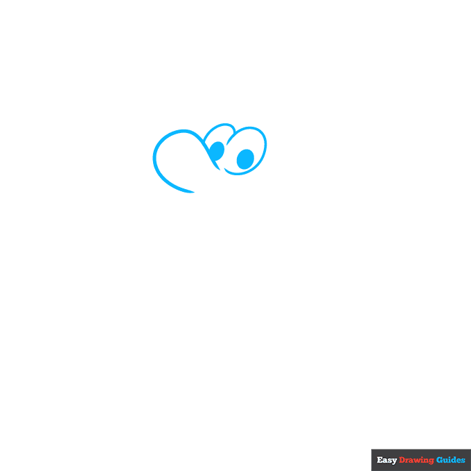 Smurf step-by-step drawing tutorial: step 1