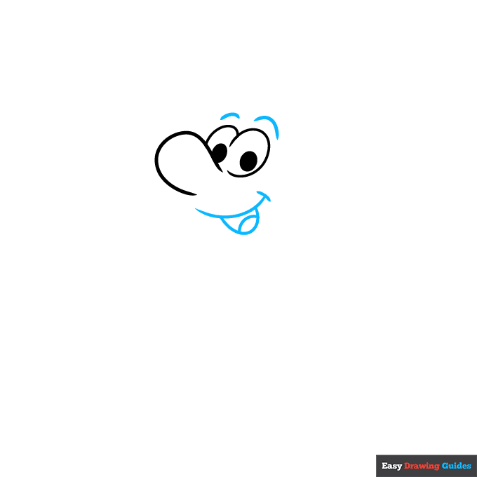 Smurf step-by-step drawing tutorial: step 2