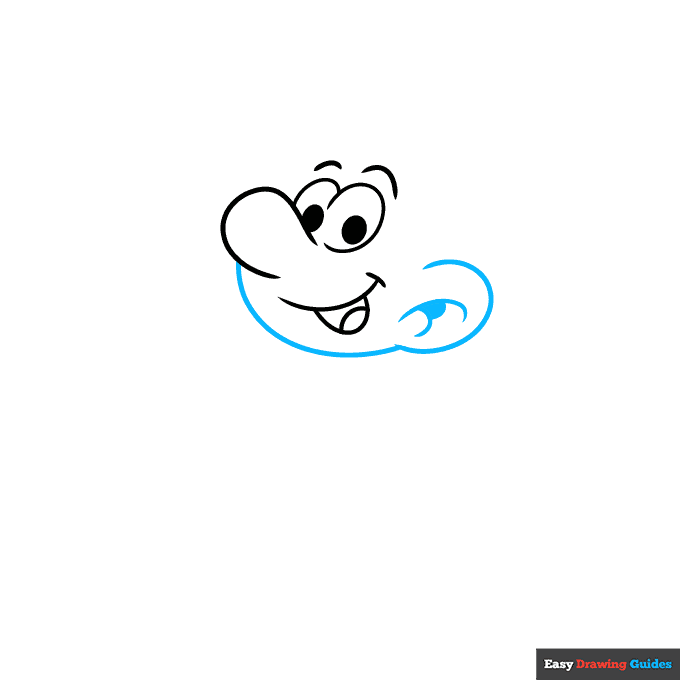 Smurf step-by-step drawing tutorial: step 3