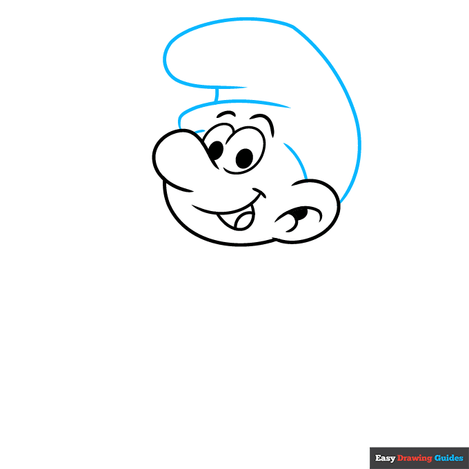 Smurf step-by-step drawing tutorial: step 4