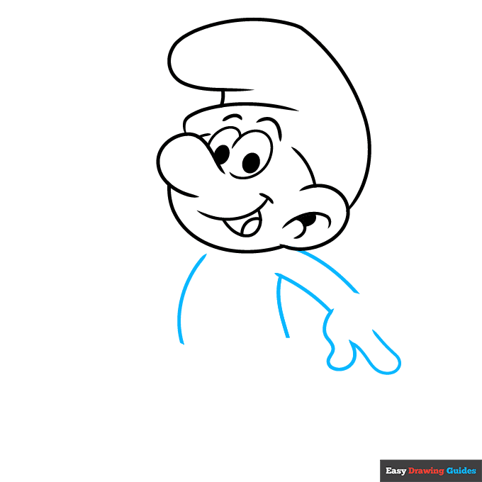 Smurf step-by-step drawing tutorial: step 5