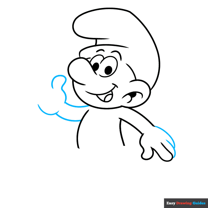 Smurf step-by-step drawing tutorial: step 6