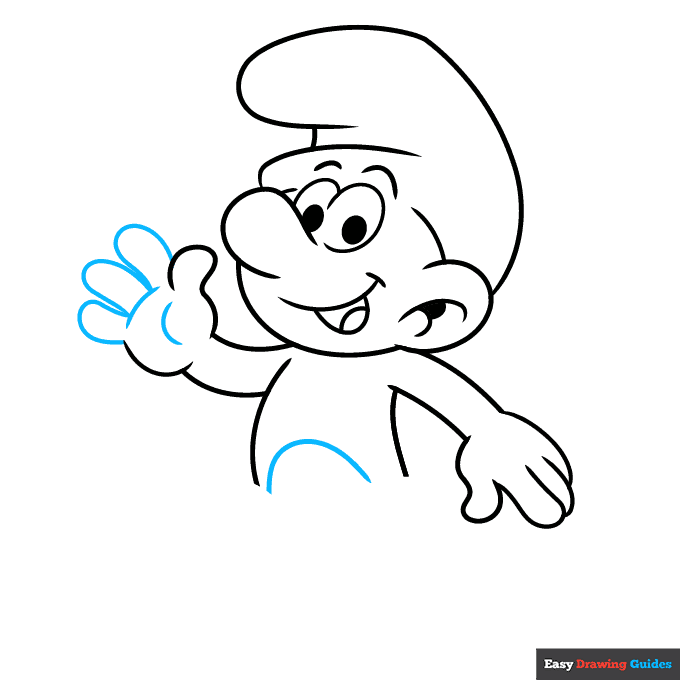 Smurf step-by-step drawing tutorial: step 7