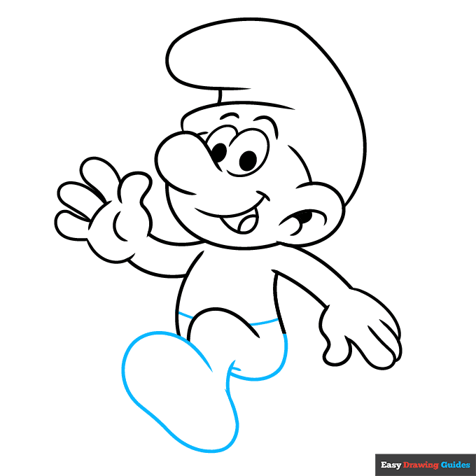 Smurf step-by-step drawing tutorial: step 8