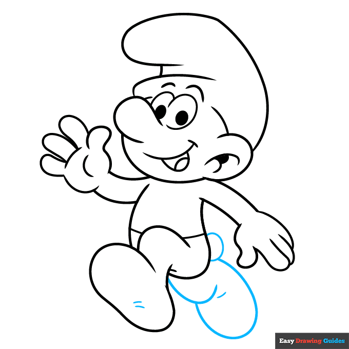 Smurf step-by-step drawing tutorial: step 9