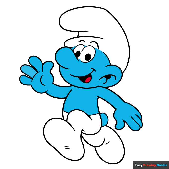 Smurf step-by-step drawing tutorial: step 11
