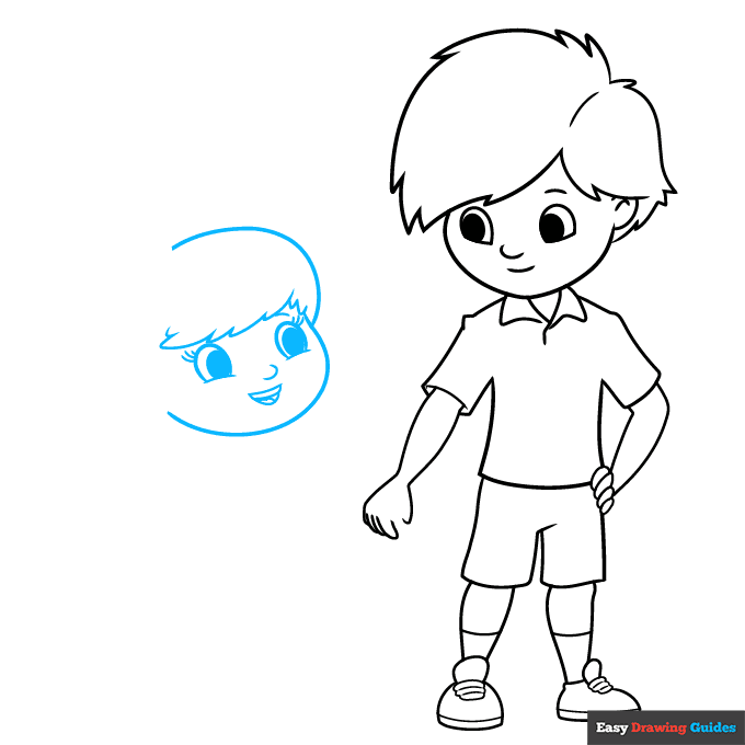Brother and Sister step-by-step drawing tutorial: step 5