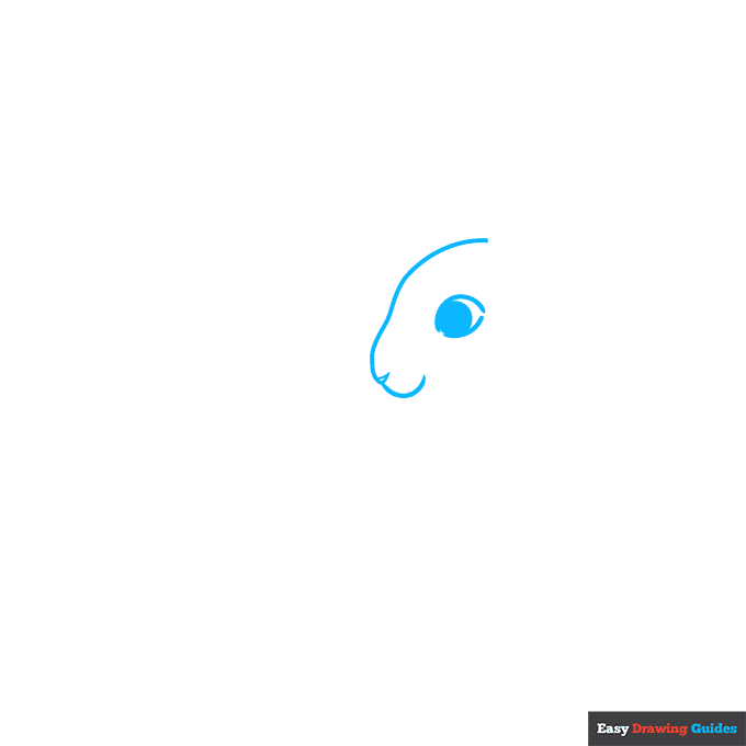 Bunny Kiss step-by-step drawing tutorial: step 1