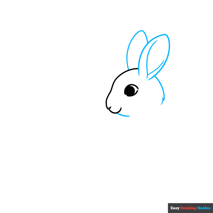 Bunny Kiss step-by-step drawing tutorial: step 2
