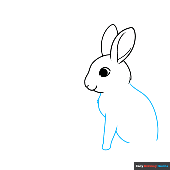 Bunny Kiss step-by-step drawing tutorial: step 3