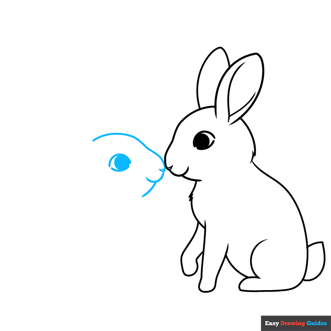 Bunny Kiss step-by-step drawing tutorial: step 5
