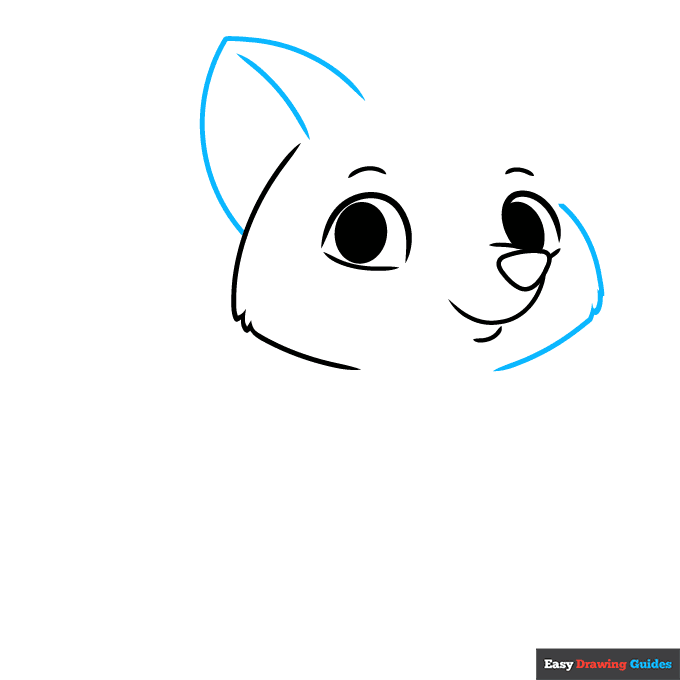 Easy Wolf Pup step-by-step drawing tutorial: step 3