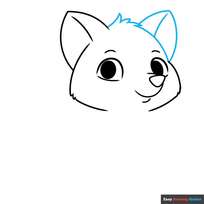 Easy Wolf Pup step-by-step drawing tutorial: step 4