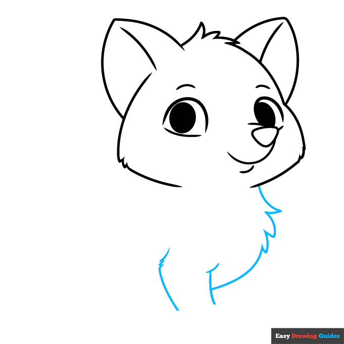 Easy Wolf Pup step-by-step drawing tutorial: step 5