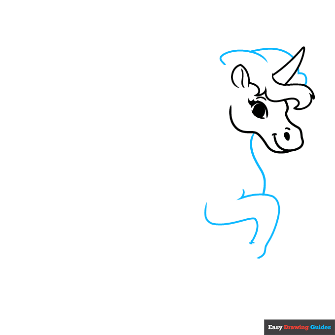 Flying Unicorn step-by-step drawing tutorial: step 3