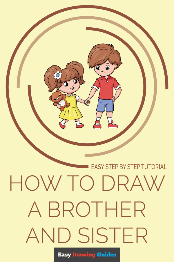 How to Draw a Brother and Sister Pinterest Image