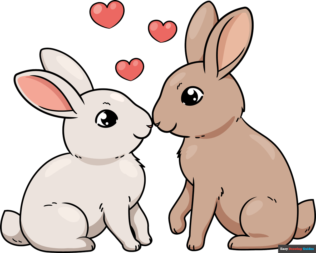 How to Draw a Bunny Kiss Featured Image