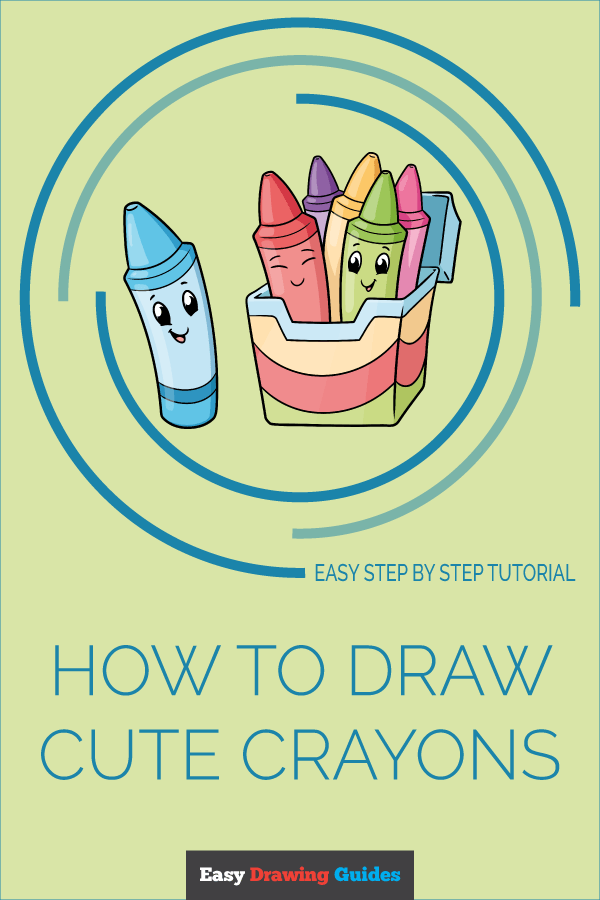 How to Draw Cute Crayons Pinterest Image