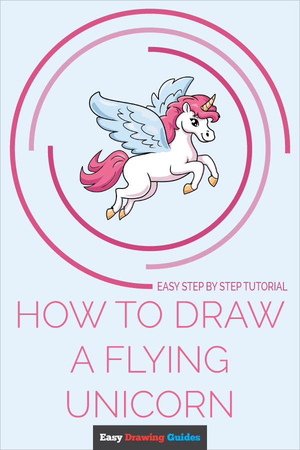 How to Draw a Flying Unicorn Pinterest Image