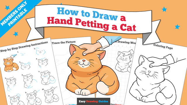 How to Draw a Hand Petting a Cat Printable Thumbnail Image