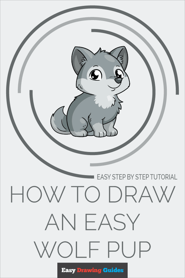 How to draw an Easy wolf Pup Pinterest Image