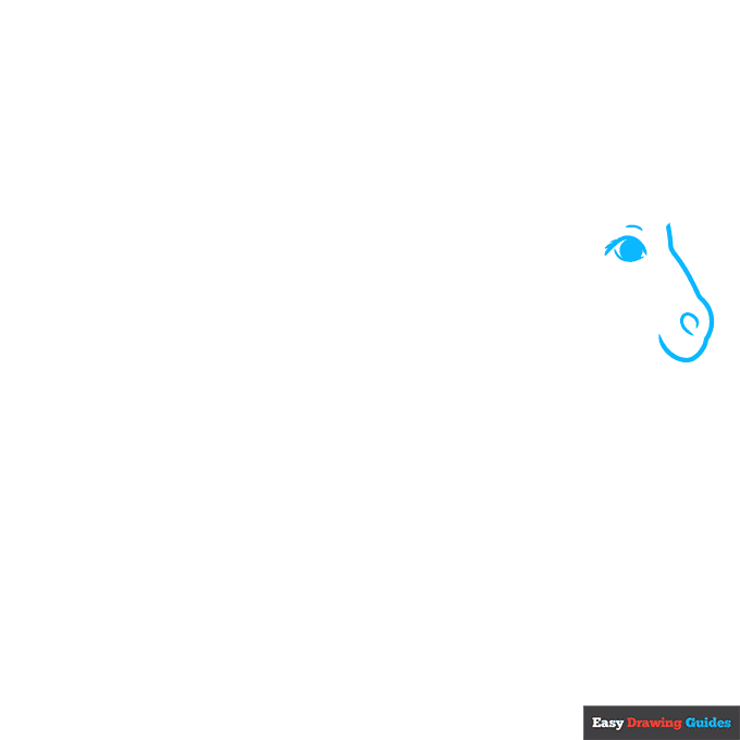 Realistic Pony step-by-step drawing tutorial: step 1